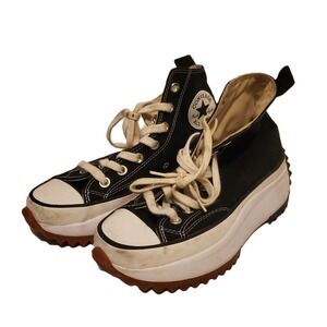 Converse Run Star Hike High Top Platform Sneakers Black White 166800C Men 5.5 7W